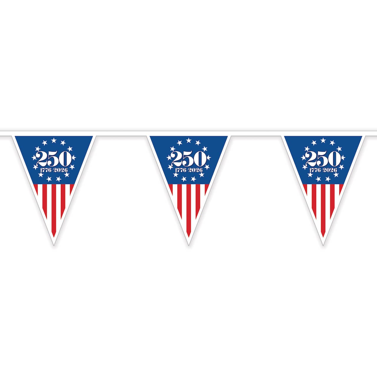 Beistle 9" x 10.75ft. Semiquincentennial Pennant Banner